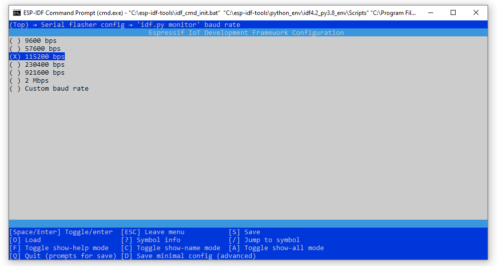 ESP-IDF Menuconfig