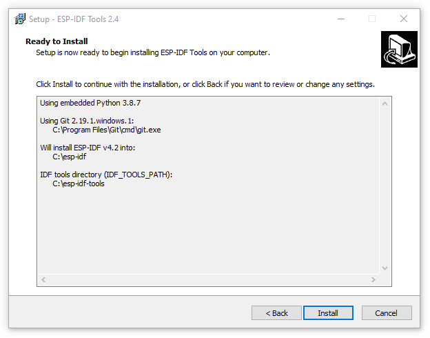 ESP-IDF Tools Installer - Summary