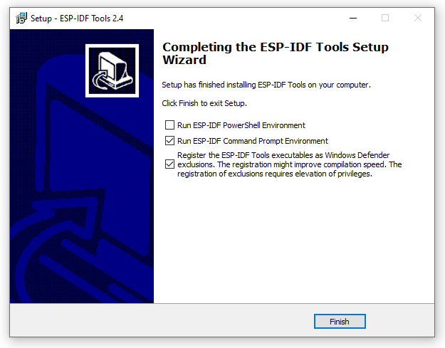 ESP-IDF Tools Installer - Finish