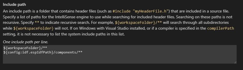 Visual Studio Code - C/C++ Configuration - Include Path