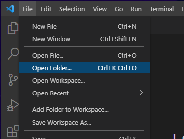 Visual Studio Code - Open Folder