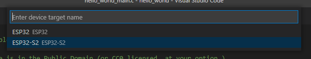 Visual Studio Code - Set Espressif Device target