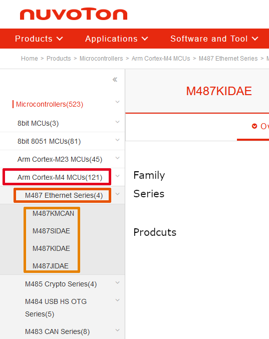 Nuvoton Product Overview Page